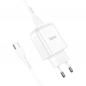 Preview: Artikelbild POWER-ADAPTER+CABLE HOME USB-C HOCO 2A (N2 + USB-C white)