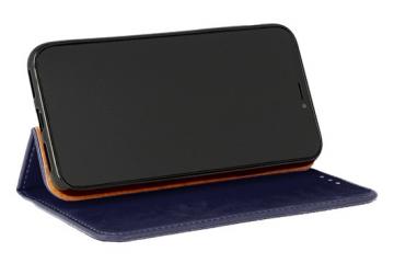  FLIPCASE WALLET ECHTLEDER navyblau für Apple iPhone 12 mini