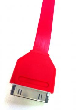  Datenkabel USB FLAT ROT für Apple iPhone 2G / 3G / 3Gs / 4G / iPad1G / iPad2G / 4s (Länge: 1 Meter)