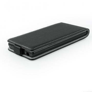  Ledertasche FLIP SLIMLINE FLEXI SERIES schwarz für Samsung E500 Galaxy E5|