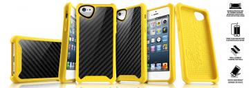  ITSKINS ATOM SHEEN CARBON Backcover gelb für Apple iPhone 5| iPhone 5G| iPhone 5S| iPhone SE|