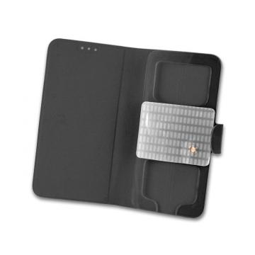  Ledertasche WALLET FLIP CASE UNIVERSAL schwarz, geeignet für Smartphones mit ca. 4,8 Zoll