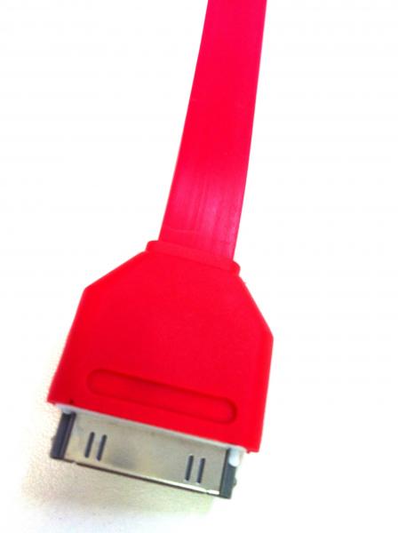  Datenkabel USB FLAT ROT für Apple iPhone 2G / 3G / 3Gs / 4G / iPad1G / iPad2G / 4s (Länge: 1 Meter)