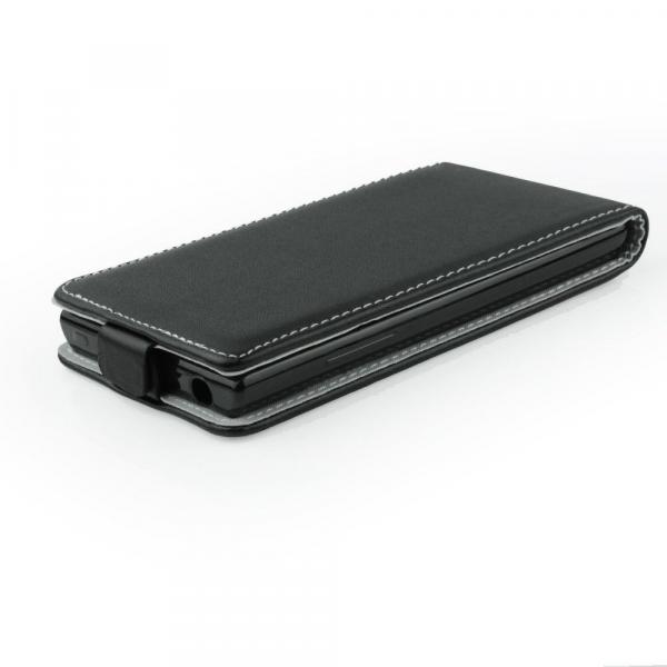  Ledertasche FLIP SLIMLINE FLEXI SERIES schwarz für Sony Xperia M2|